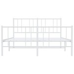 vidaXL Cadre de lit métal sans matelas et pied de lit blanc 135x190 cm