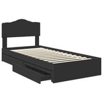 vidaXL Lit de Rangement avec tiroir Noir 70 x 190 cm Bois d'ingénierie