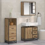 vidaXL Ensemble de mobilier de salle de bain 3 Pièces Chêne artisanal