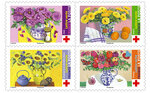 Carnet 10 timbres - La Croix Rouge Française - Offrez ces fleurs - Lettre verte