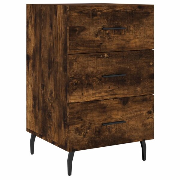 vidaXL Table de chevet chêne fumé 40x40x66 cm bois d'ingénierie