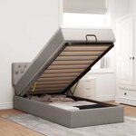 vidaXL Lit ottoman avec matelas taupe 90x200 cm tissu
