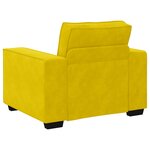 vidaXL Ensemble de canapés 3 Pièces avec coussins Jaune Velours