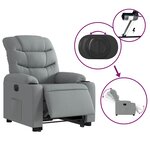 vidaXL Fauteuil inclinable électrique gris clair tissu