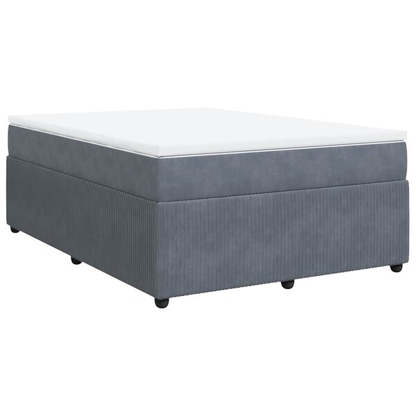 vidaXL Sommier à lattes de lit et matelas Gris foncé 140x200cm Velours