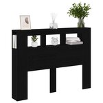 vidaXL Tête de lit LED avec étagère Chêne noir 140 x 18 5 x 103 5 cm