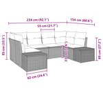 vidaXL Ensemble de canapé de jardin 6 pièces avec coussins gris en poly rotin