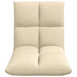 vidaXL Fauteuil de sol ajustable Crème Tissu
