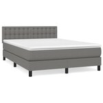 vidaXL Sommier à lattes de lit avec matelas Gris foncé 140x190cm Tissu
