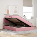 vidaXL Lit de Rangement avec matelas Rose 140 x 190 cm Velours