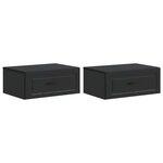vidaXL Cabinet de chevet mural 2 Pièces Noir 49 x 34 5 x 20 cm