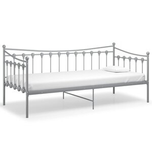 vidaXL Cadre de canapé-lit sans matelas gris métal 90x200 cm