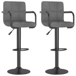 vidaXL Tabourets de bar lot de 2 gris clair tissu