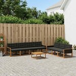 vidaXL Ensemble de canapés d'extérieur 8 Pièces Naturel et noir