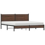 vidaXL Cadre de lit en métal sans matelas chêne marron 183x213 cm