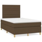 vidaXL Sommier à lattes de lit matelas et LED marron foncé 120x190 cm