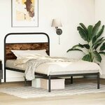 vidaXL Cadre de lit sans matelas 100x200 cm chêne fumé bois ingénierie