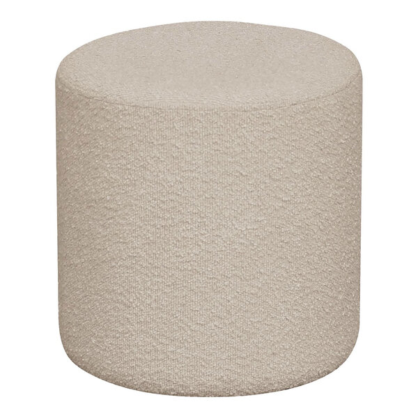 Pouf cylindrique en bouclette beige Ø 34 x 36 cm