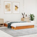 vidaXL Cadre de lit sans matelas cire marron 140x190cm bois pin massif