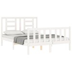 vidaXL Cadre de lit sans matelas blanc 140x190 cm bois de pin massif