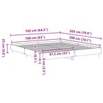 vidaXL Cadre de lit sans matelas chêne fumé 160x200 cm bois ingénierie