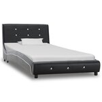 vidaXL Cadre de lit Noir Similicuir 90x200 cm