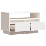 vidaXL Meuble TV Blanc 60x35x37 cm Bois de pin massif