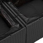 vidaXL Ensemble de canapé de jardin avec coussin 9 Pièces Noir polyrotin