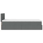 vidaXL Cadre de lit ottoman avec matelas gris foncé 90x190 cm tissu