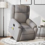 vidaXL Fauteuil inclinable de massage électrique Taupe Tissu