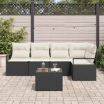 vidaXL Ensemble de canapé de jardin avec coussin 6 Pièces Marron et Crème