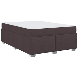 vidaXL Cadre de lit avec matelas Marron foncé 160 x 200 cm tissu