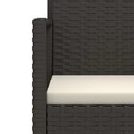 vidaXL Set de 3 canapés d'extérieur et coussins Noir Résine tressée
