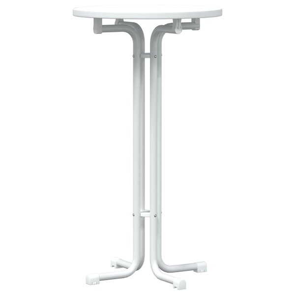 vidaXL Table à manger blanc Ø60x110 cm bois d'ingénierie et acier