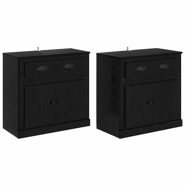 vidaXL Buffets 2 Pièces Chêne noir 70 x 35 5 x 67 5 cm Bois d'ingénierie