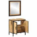 vidaXL Ensemble de meubles salle de bain 2 Pièces fer et bois de manguier