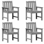 vidaXL Chaise de jardin. 4 Pièces Gris clair 65.5 x 55.5 x 88cm Plastique