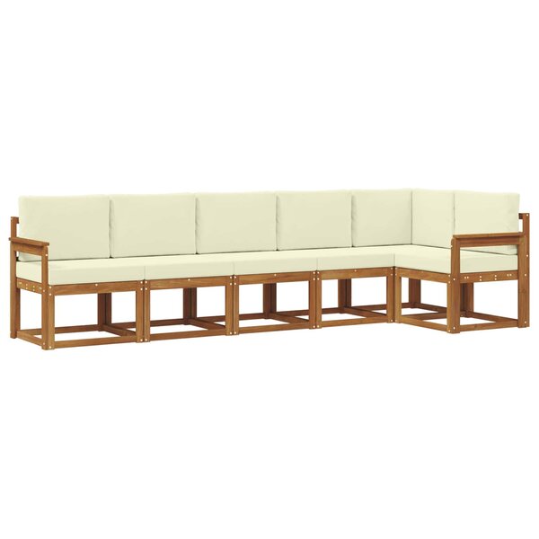 vidaXL Ensemble de canapés d'extérieur 6 pc Naturel et Crème