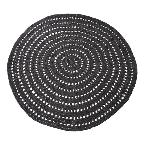LABEL51 Tapis tricoté Coton Rond 150 cm Noir
