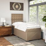 vidaXL Sommier à lattes de lit avec matelas Cappuccino 100x200 cm