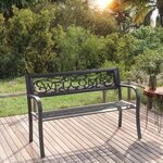 vidaXL Banc de jardin 125 cm Acier Noir