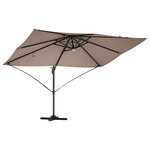 vidaXL Parasol Roma à Bras Déporté Taupe et Noir 352 x 251 x 265 cm