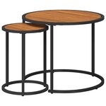 vidaXL Ensemble de tables basses 2 pc Naturel et noir 55 x 55 x 45 cm