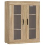 Vidaxl buffet haut chêne sonoma 69 5x34x180 cm bois d'ingénierie