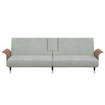 vidaXL Canapé-lit avec porte-gobelets gris clair velours