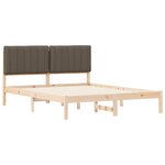 vidaXL Cadre de lit avec tête de lit rembourrée Taupe 150 x 200 cm