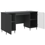 vidaXL Bureau avec étagère Noir 142 5 x 50 x 75 cm Bois d'ingénierie