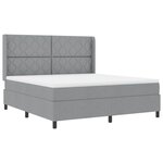 vidaXL Lit à ressorts avec matelas Gris clair 180 x 200 cm tissu