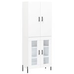 vidaXL Buffet haut Blanc 69 5x34x180 cm Bois d'ingénierie