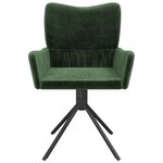 vidaXL Chaises pivotantes à manger lot de 2 Vert foncé Velours